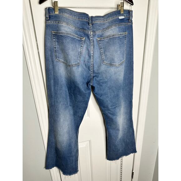 Boyish Brady Jeans Mercy Island button fly wide leg flare raw hem Size 32 - Picture 10 of 12